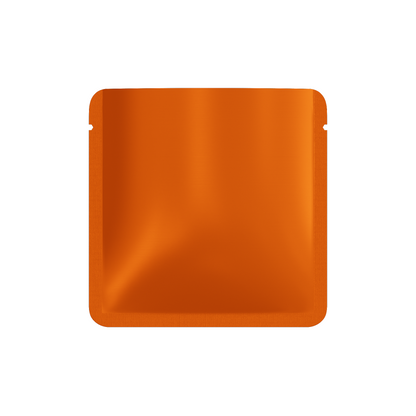 Matte Sunset Orange Square Aluminum Foil Packaging Bag with Rounded Corners