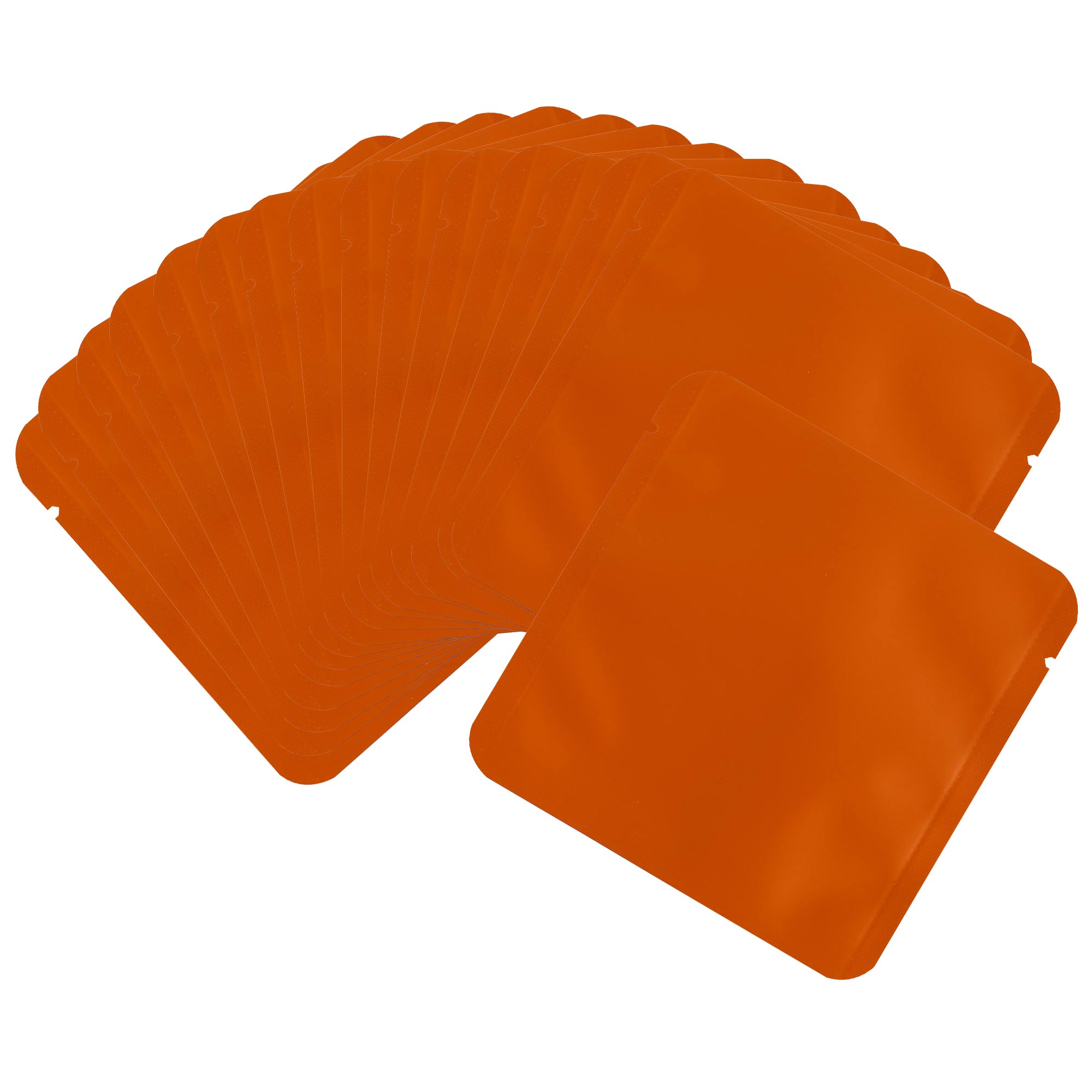 Matte Sunset Orange Square Aluminum Foil Packaging Bag with Rounded Corners