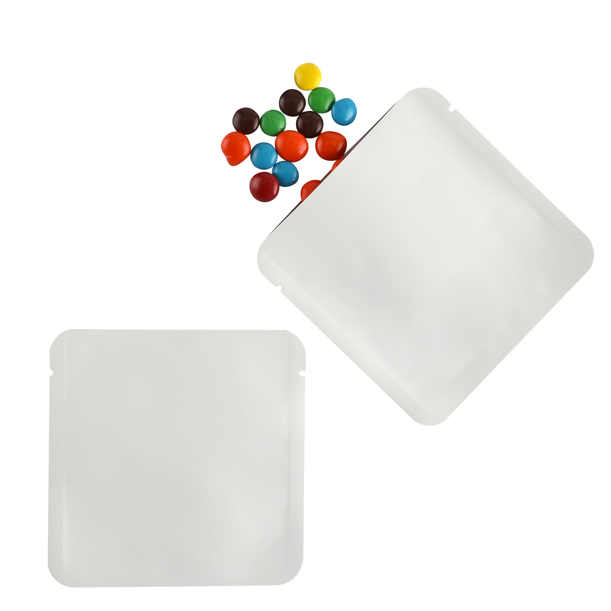 Matte Coconut White Square Aluminum Foil Packaging Bag with Rounded Corners