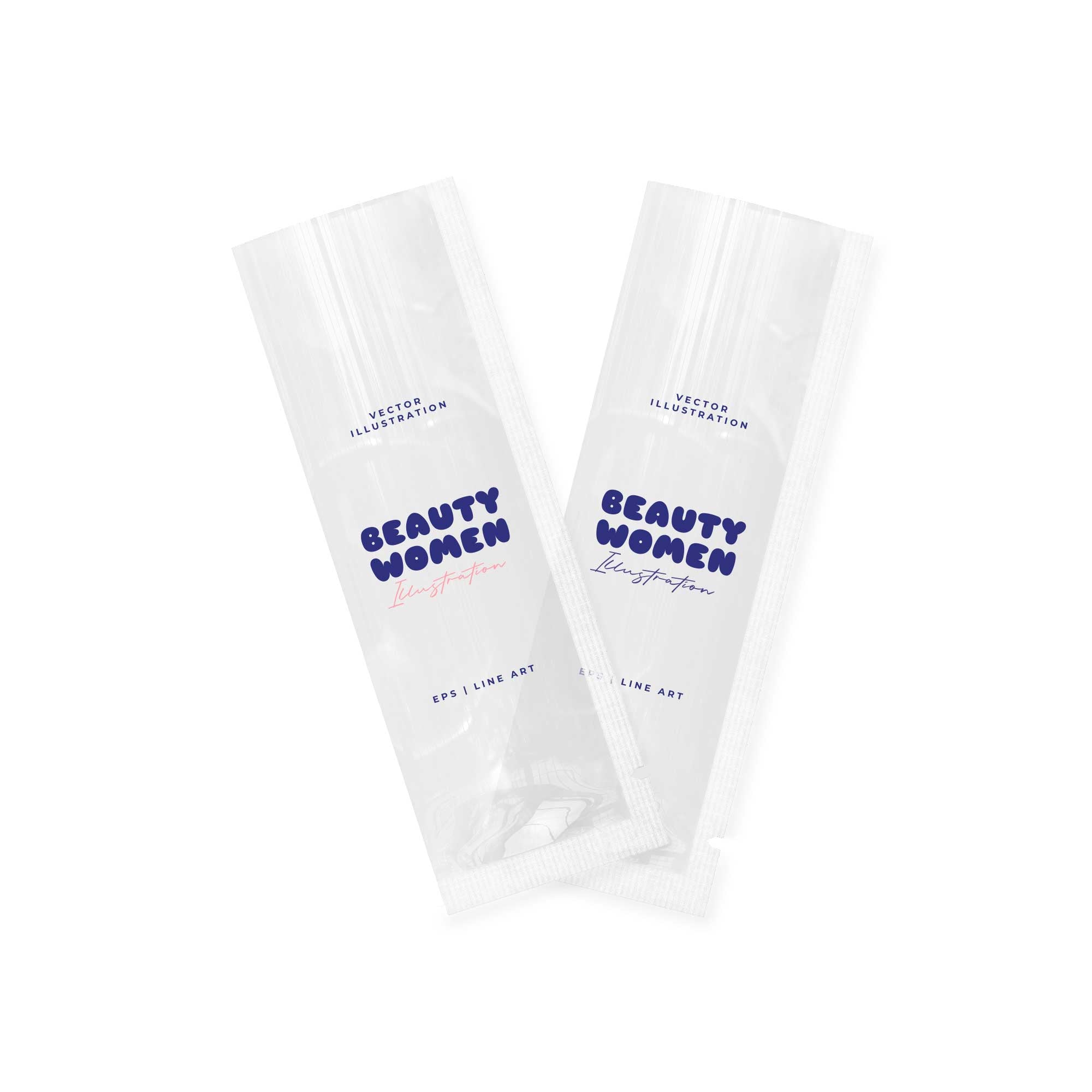 Customizable Glossy Quartz Clear Plastic Flat Open Top Stick Pouches (Basic Printing)