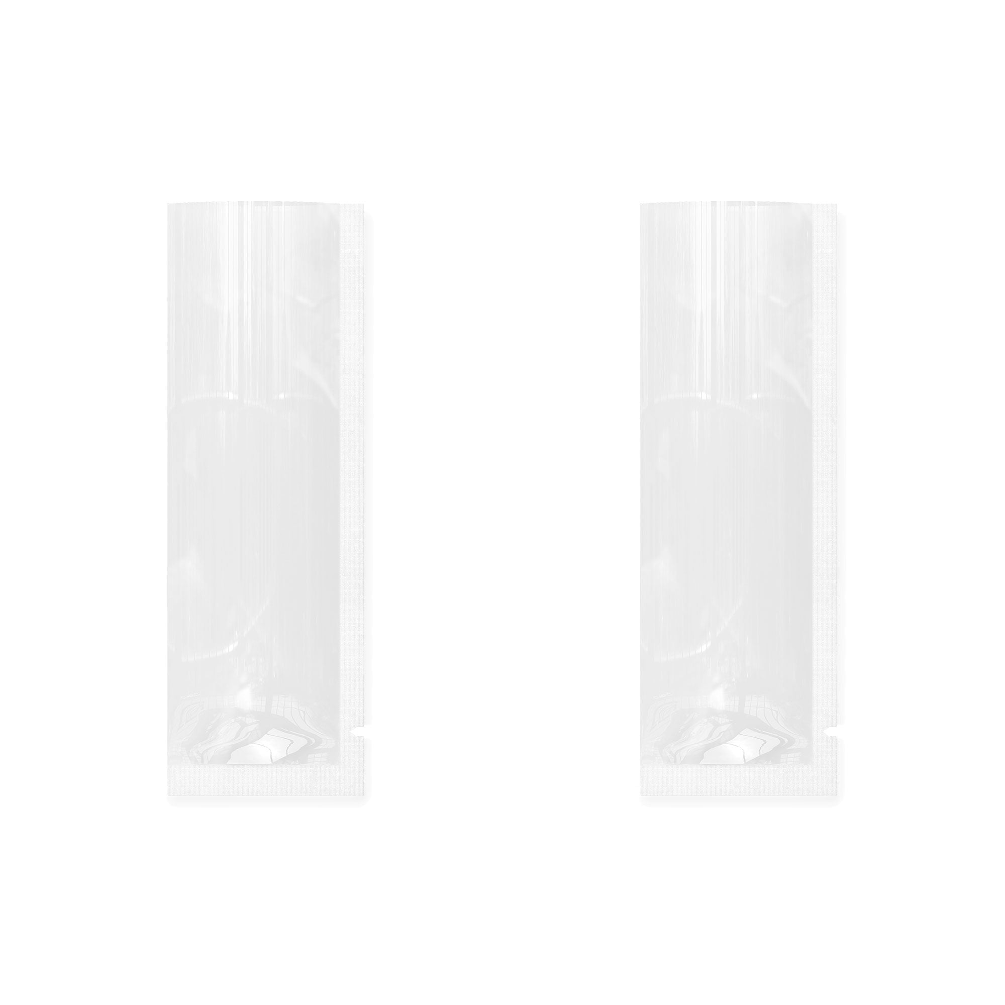 Customizable Glossy Quartz Clear Plastic Flat Open Top Stick Pouches (Basic Printing)