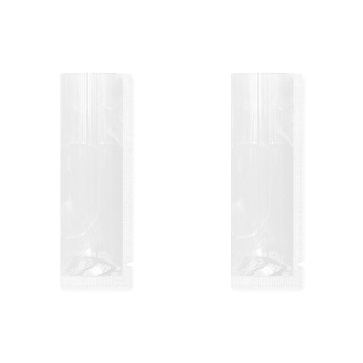 Customizable Glossy Quartz Clear Plastic Flat Open Top Stick Pouches (Basic Printing)