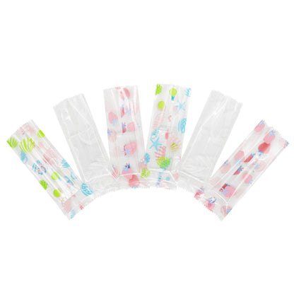 QQ Studio® Glossy Clear Glass Printed Multi-Designed Pattern SlickSeal™ Bags