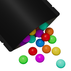 Matte Waxed Black Square Aluminum with Rounded Corner Stand Up SlickSeal™ Bags