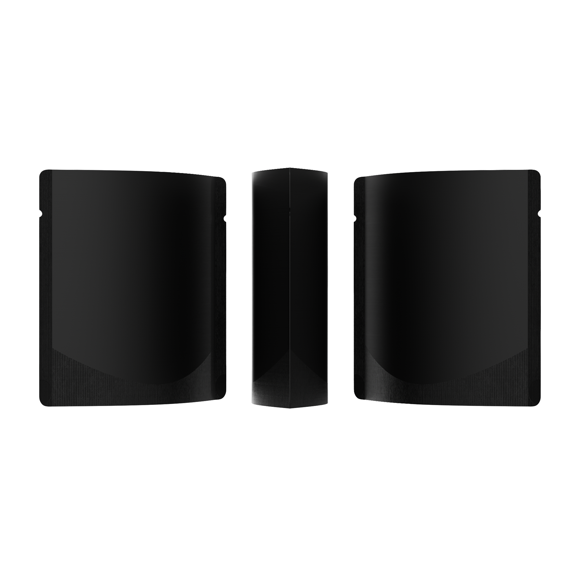 Matte Waxed Black Square Aluminum with Rounded Corner Stand Up SlickSeal™ Bags