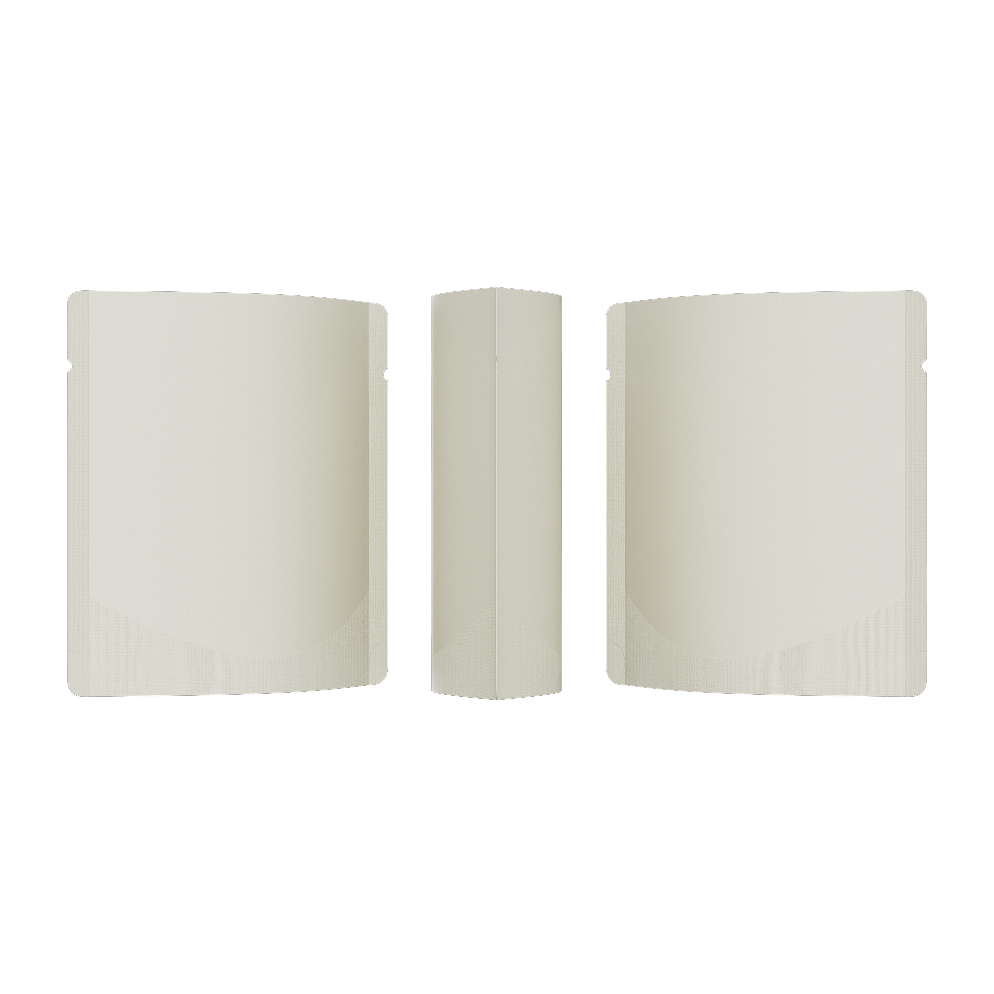 Matte Snowy White Square Aluminum with Rounded Corner Stand Up SlickSeal™ Bags