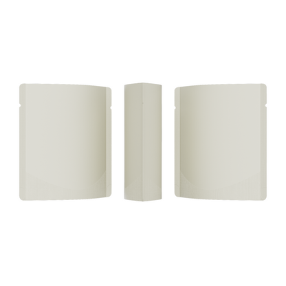 Matte Snowy White Square Aluminum with Rounded Corner Stand Up SlickSeal™ Bags