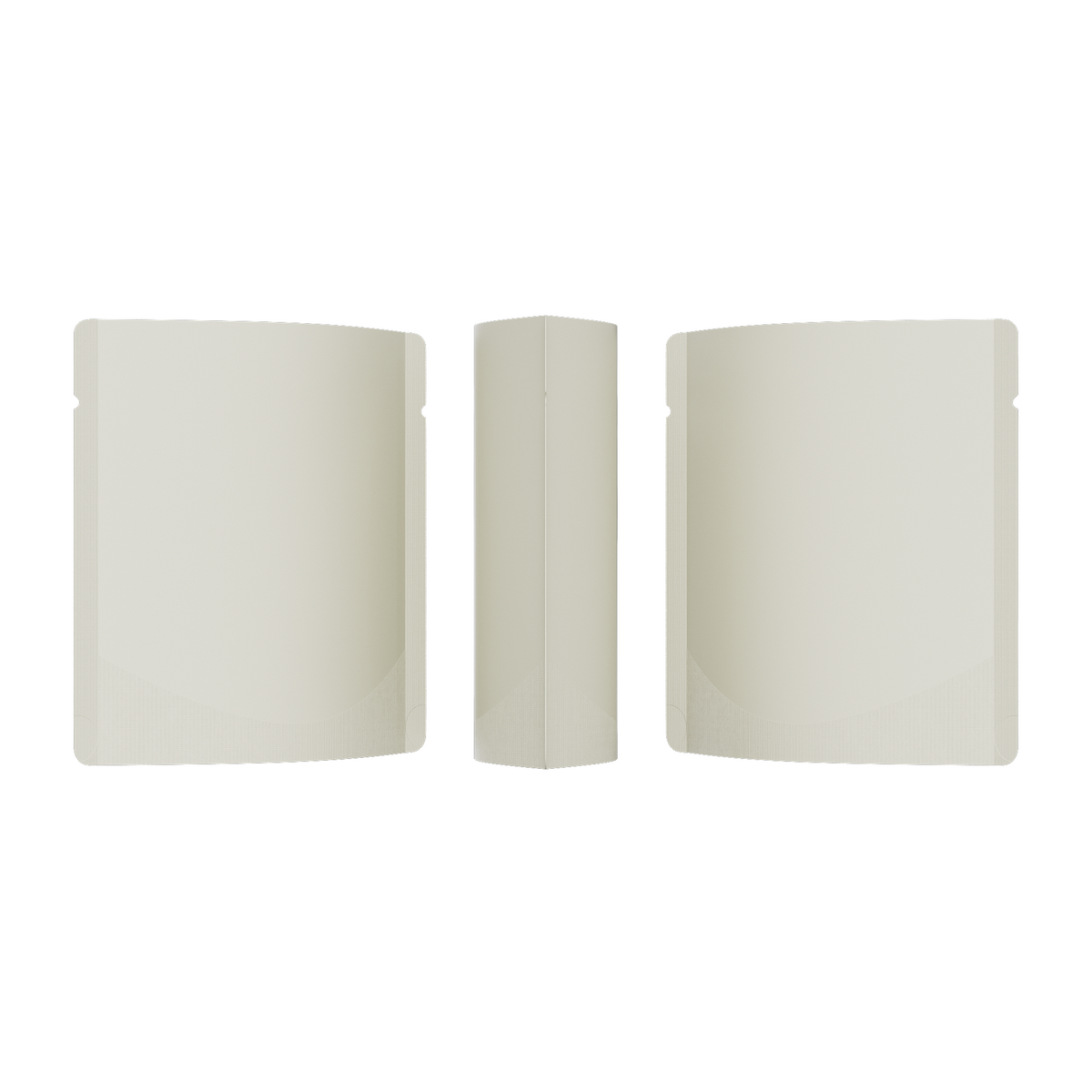 Matte Snowy White Square Aluminum with Rounded Corner Stand Up SlickSeal™ Bags