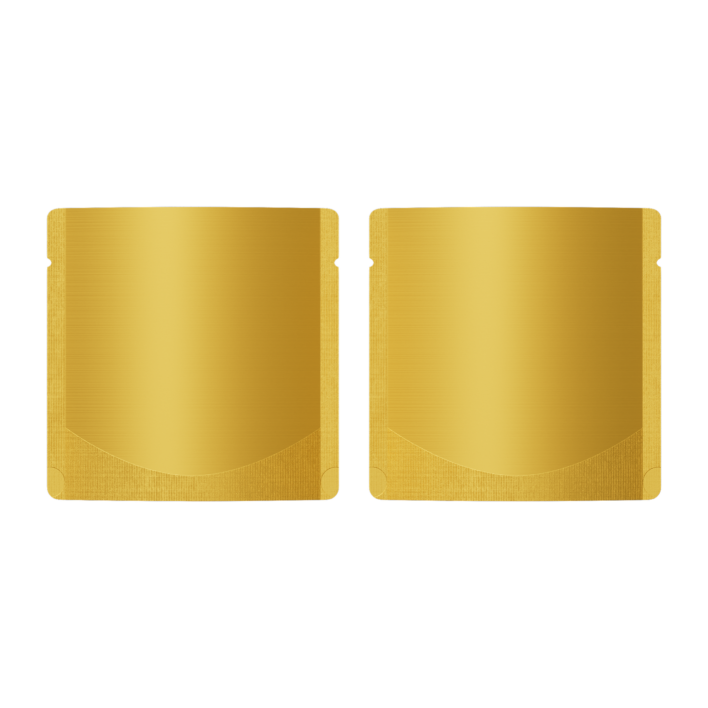 Matte Brass Gold Square Aluminum with Rounded Corner Stand Up SlickSeal™ Bags