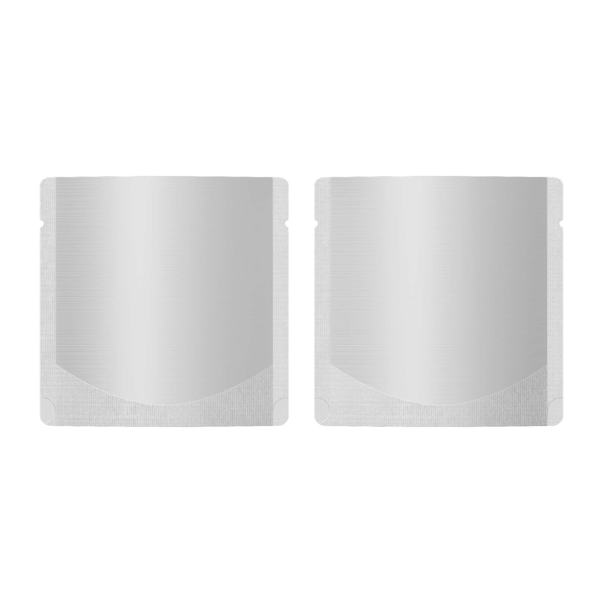 Matte Nickel Silver Square Aluminum with Rounded Corner Stand Up SlickSeal™ Bags