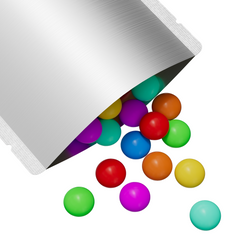 Matte Nickel Silver Square Aluminum with Rounded Corner Stand Up SlickSeal™ Bags