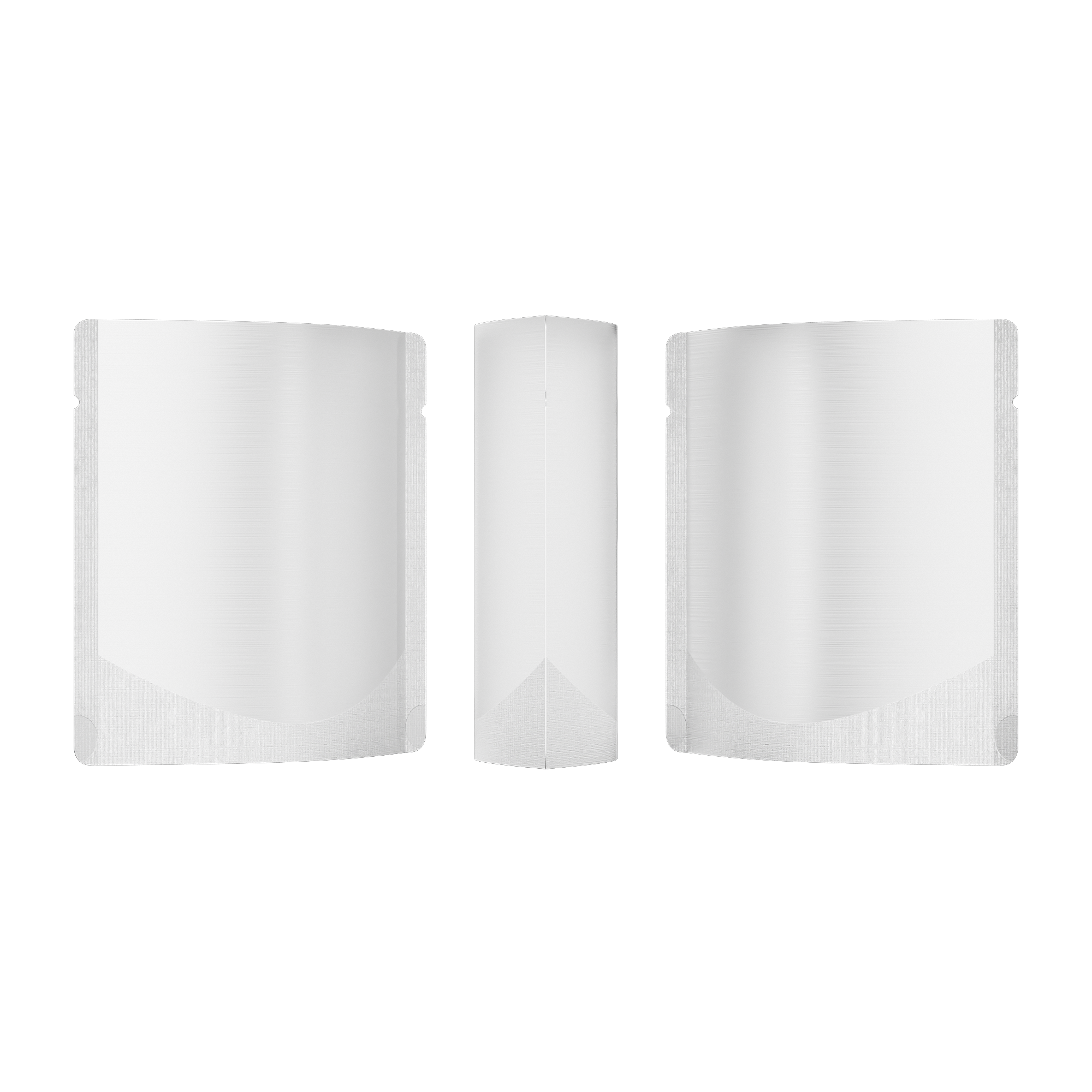 Matte Nickel Silver Square Aluminum with Rounded Corner Stand Up SlickSeal™ Bags