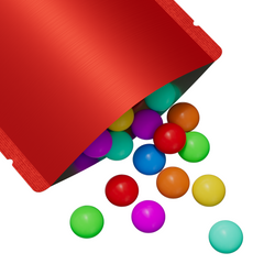 Matte Rose Red Square Aluminum with Rounded Corner Stand Up SlickSeal™ Bags