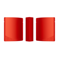 Matte Rose Red Square Aluminum with Rounded Corner Stand Up SlickSeal™ Bags