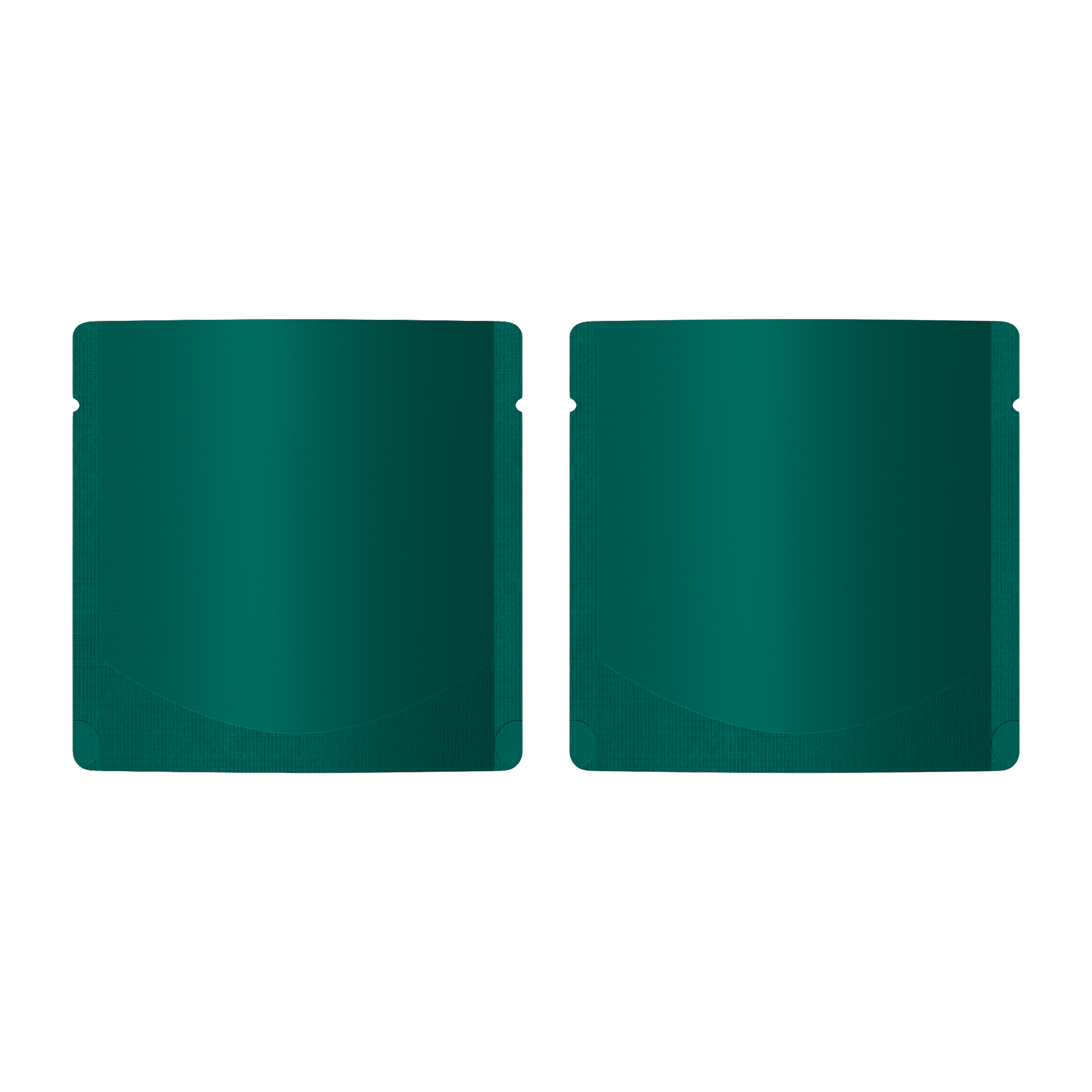 Matte Empress Teal Green Square Aluminum with Rounded Corner Stand Up SlickSeal™ Bags