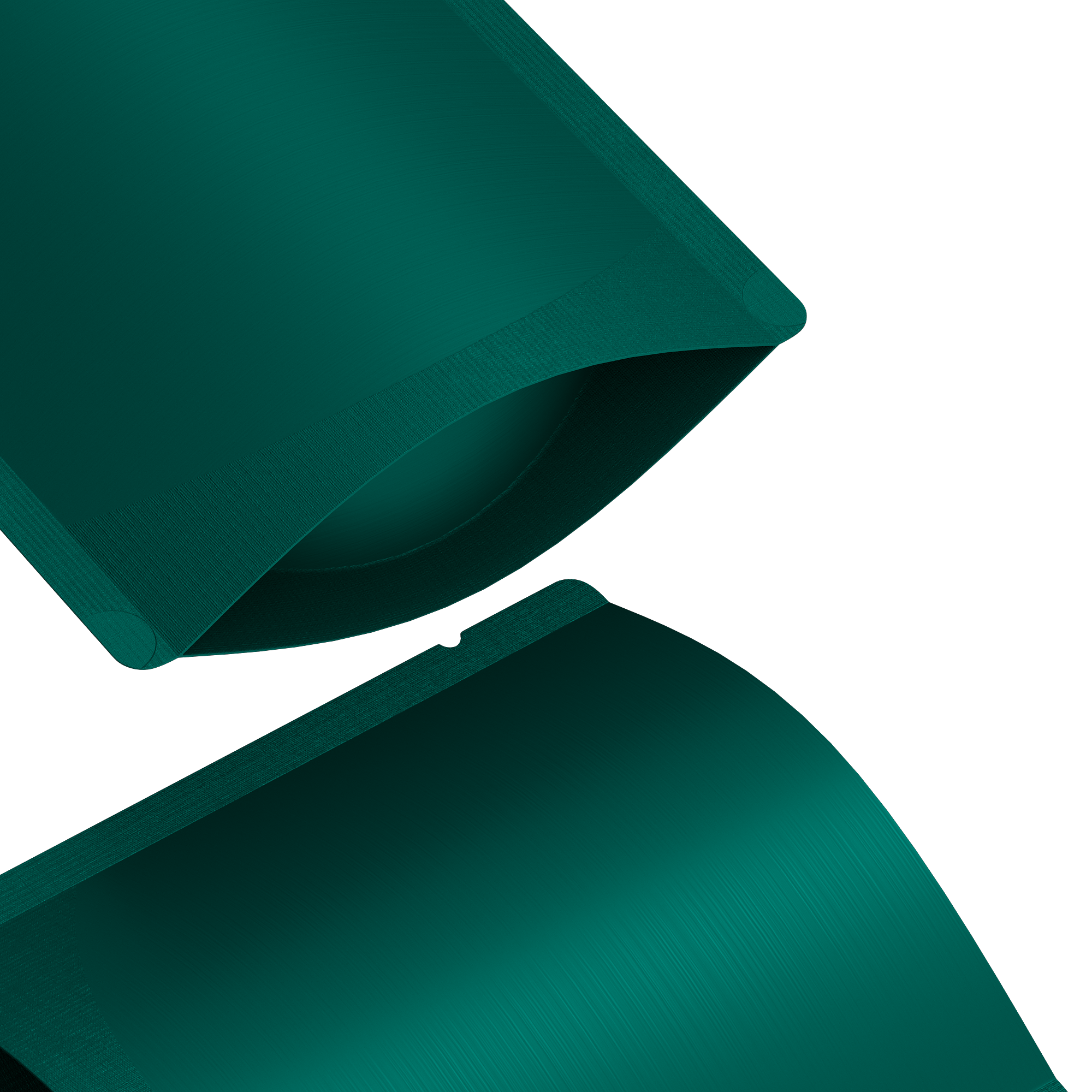 Matte Empress Teal Green Square Aluminum with Rounded Corner Stand Up SlickSeal™ Bags