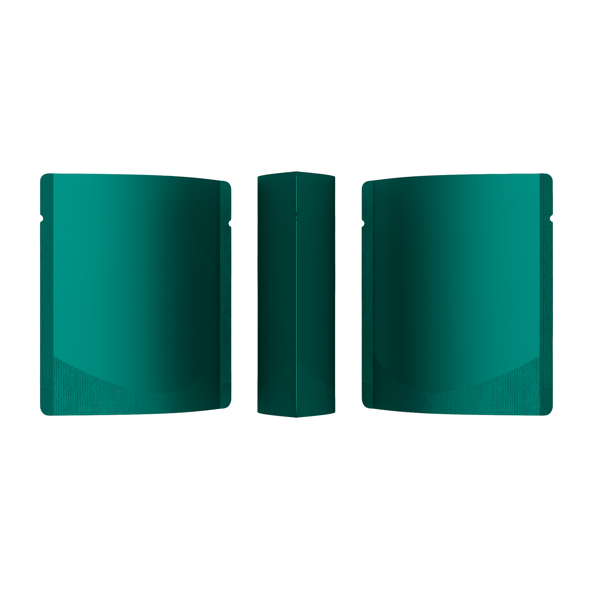 Matte Empress Teal Green Square Aluminum with Rounded Corner Stand Up SlickSeal™ Bags