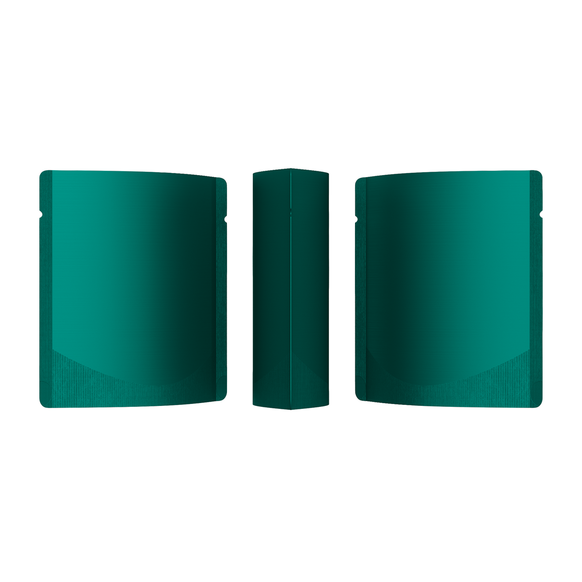 Matte Empress Teal Green Square Aluminum with Rounded Corner Stand Up SlickSeal™ Bags