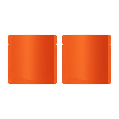 Matte Pumpkin Seed Orange Square Aluminum with Rounded Corner Stand Up SlickSeal™ Bags