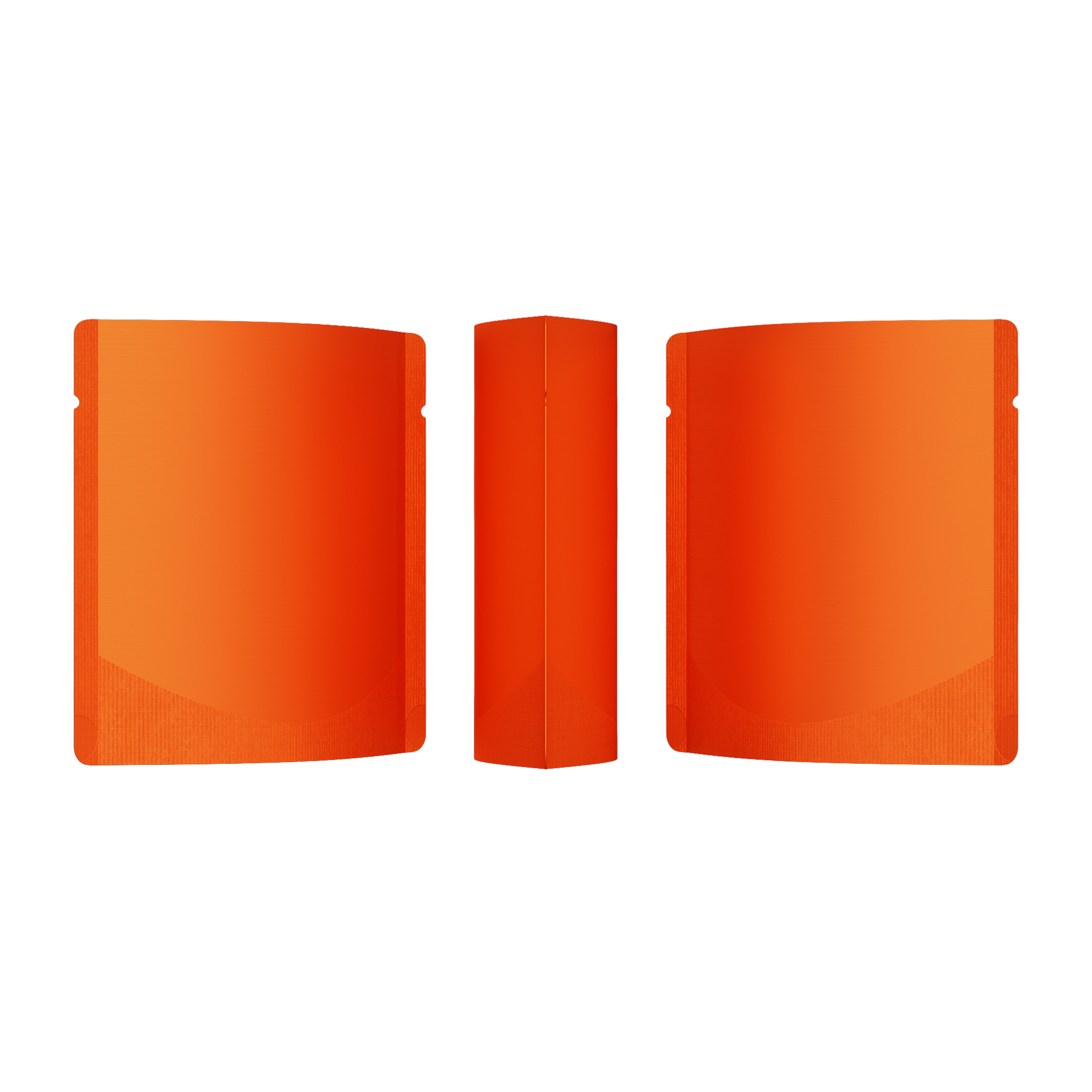 Matte Pumpkin Seed Orange Square Aluminum with Rounded Corner Stand Up SlickSeal™ Bags