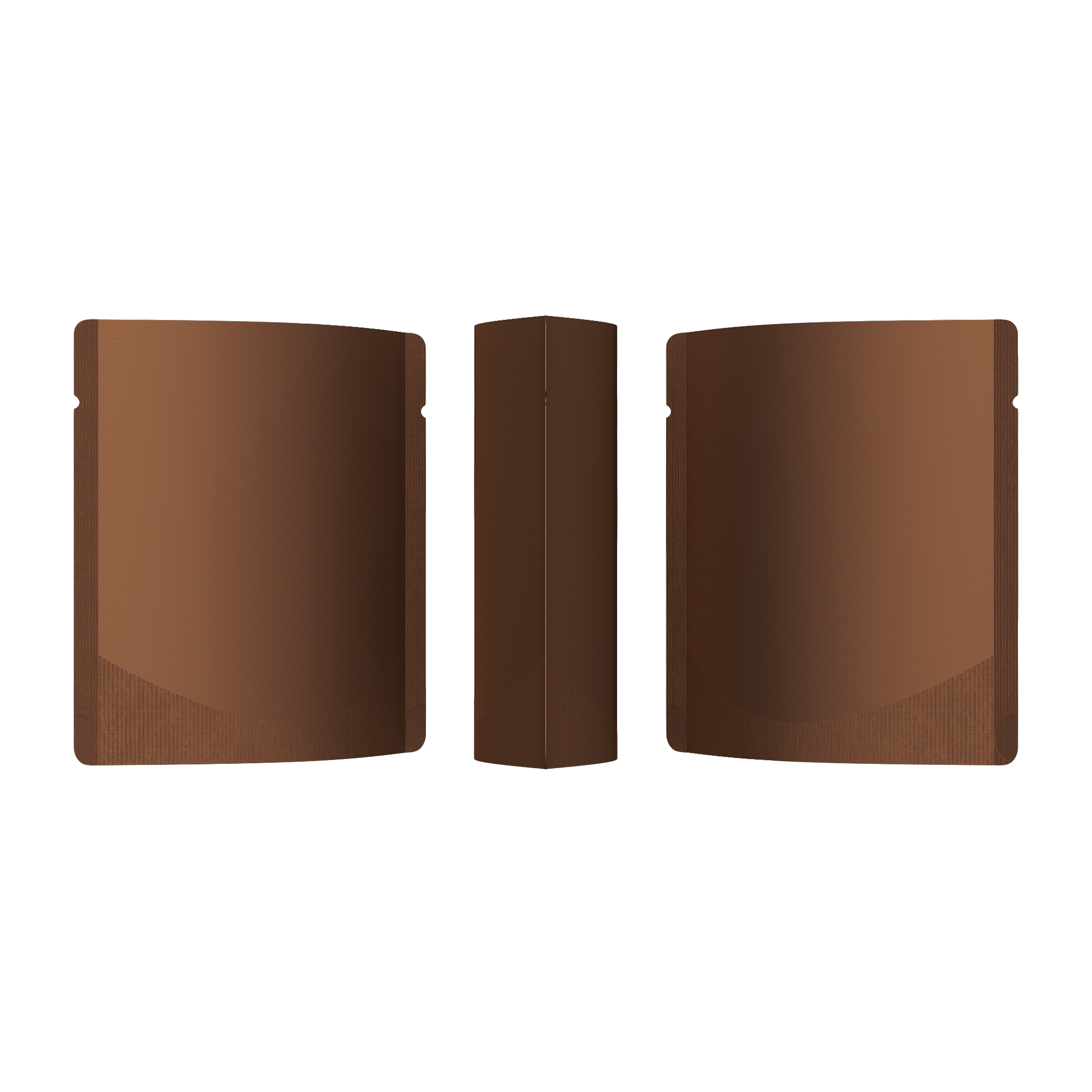 Matte Mahogany Brown Square Aluminum with Rounded Corner Stand Up SlickSeal™ Bags