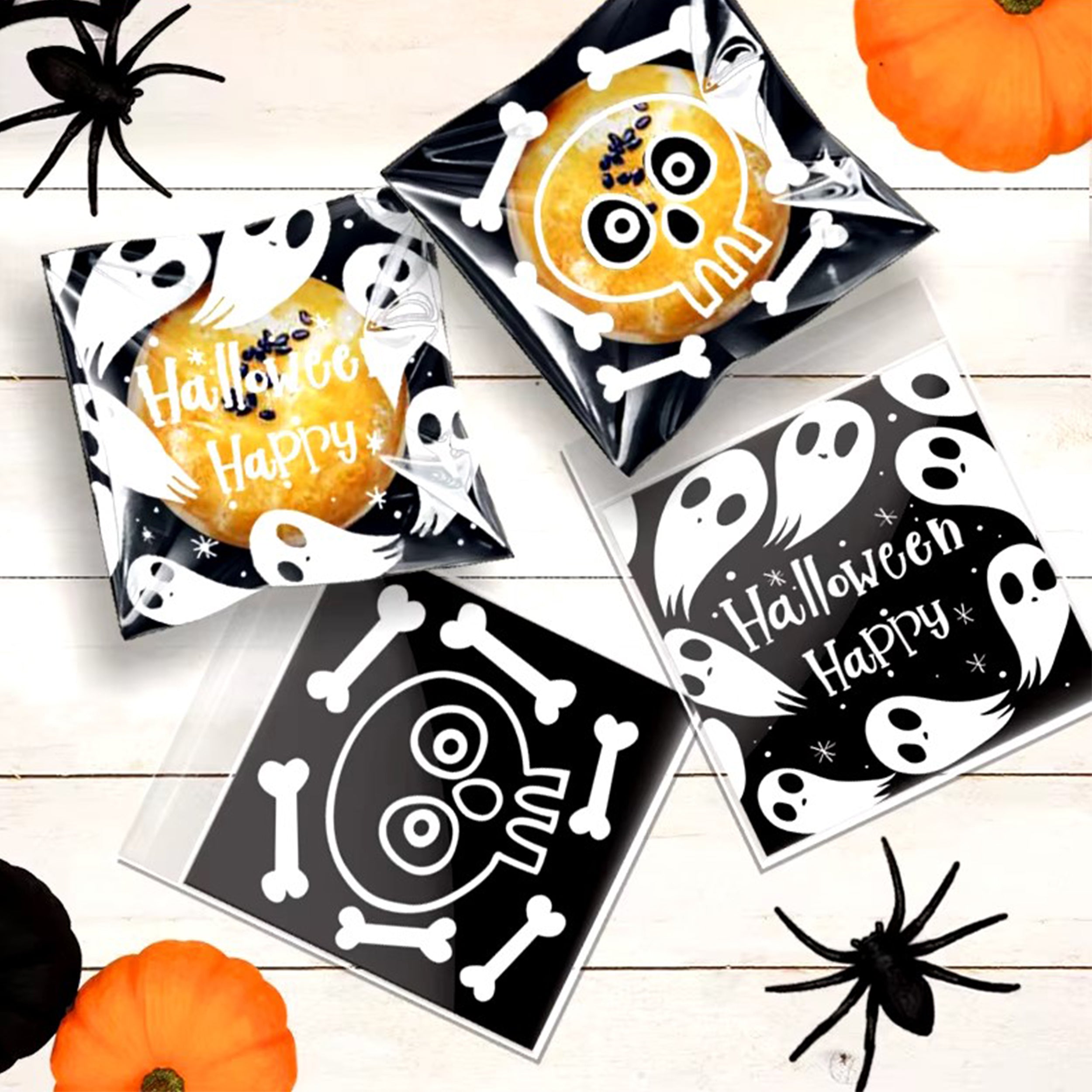 Clear Halloween Two Designs Cellophane Plastic Self-Adhesive Bags