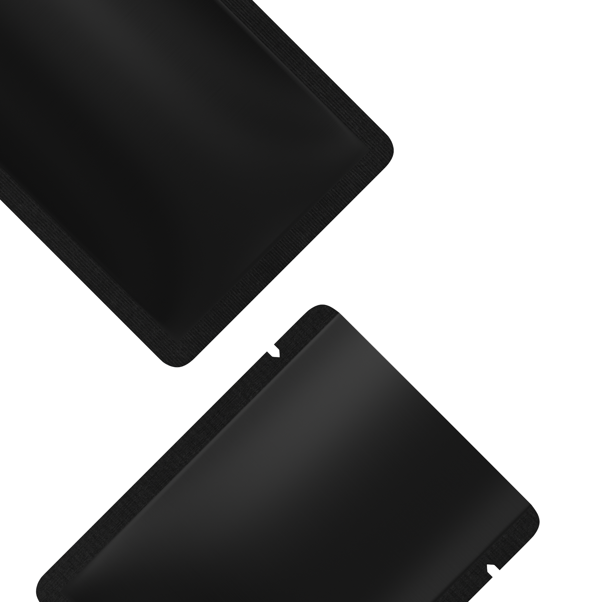 Double-Sided Matte Waxed Black Aluminum Open Bottom SlickSeal™ Sample Bags