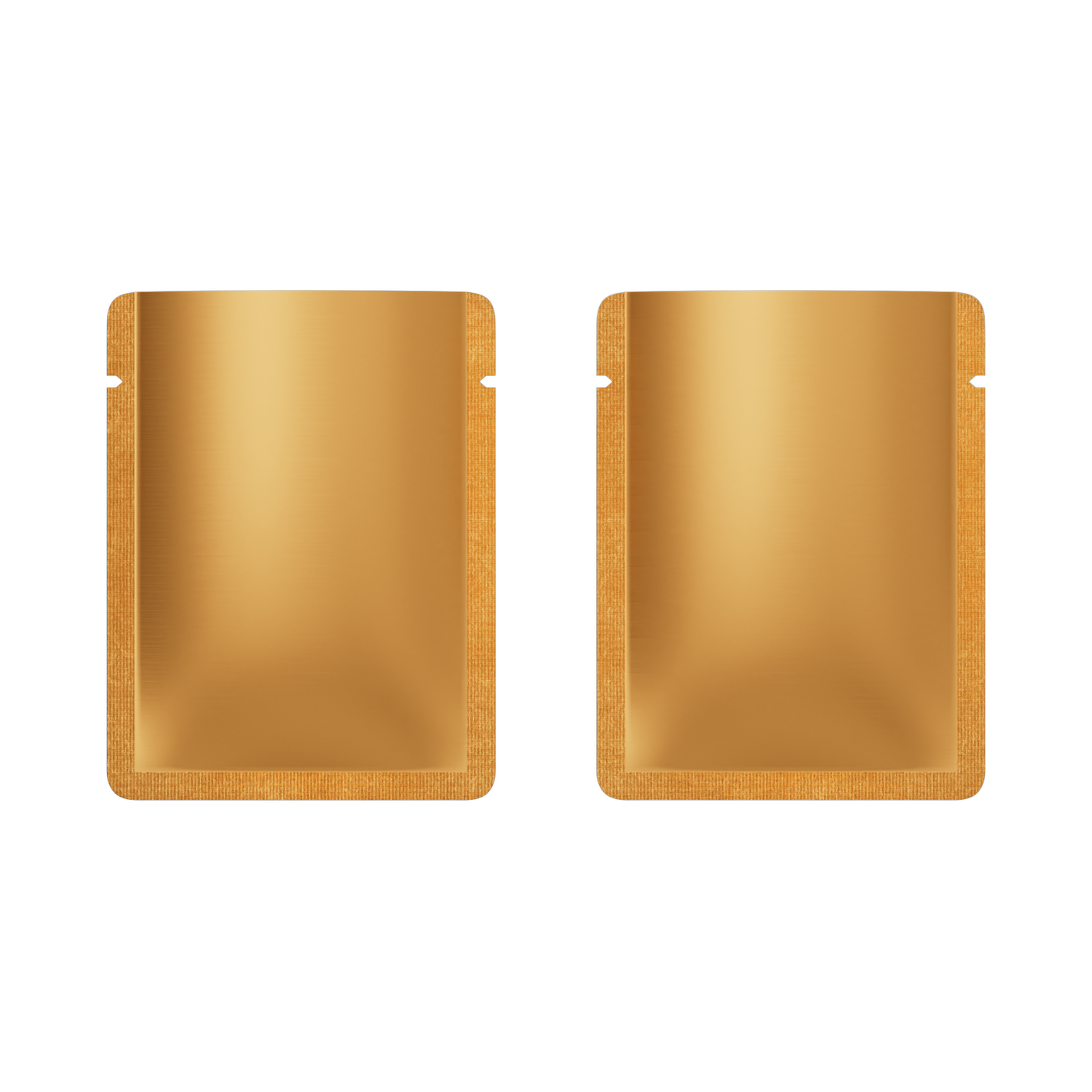 Double-Sided Matte Honey Gold Aluminum Open Bottom SlickSeal™ Sample Bags