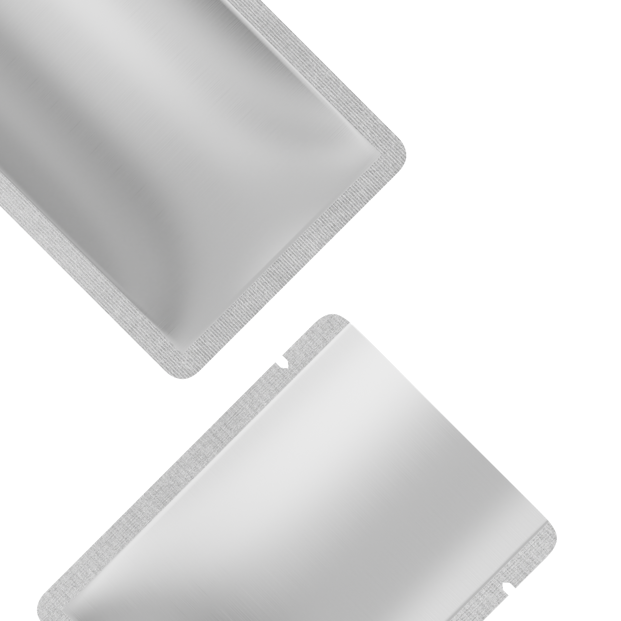 Double-Sided Matte Silver Steel Aluminum Open Bottom SlickSeal™ Sample Bags