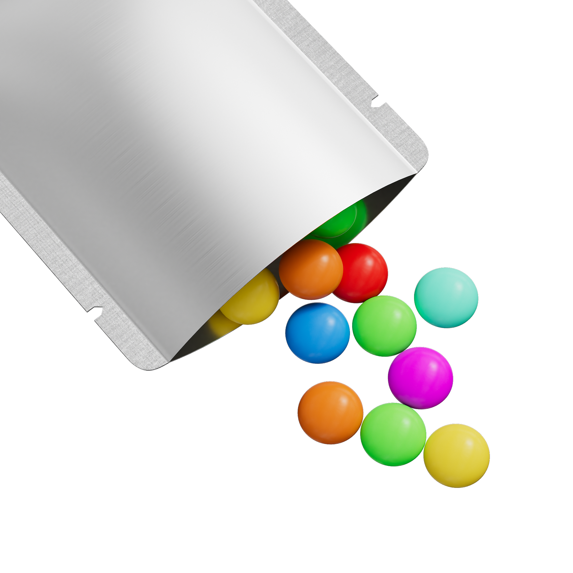 Double-Sided Matte Silver Steel Aluminum Open Bottom SlickSeal™ Sample Bags