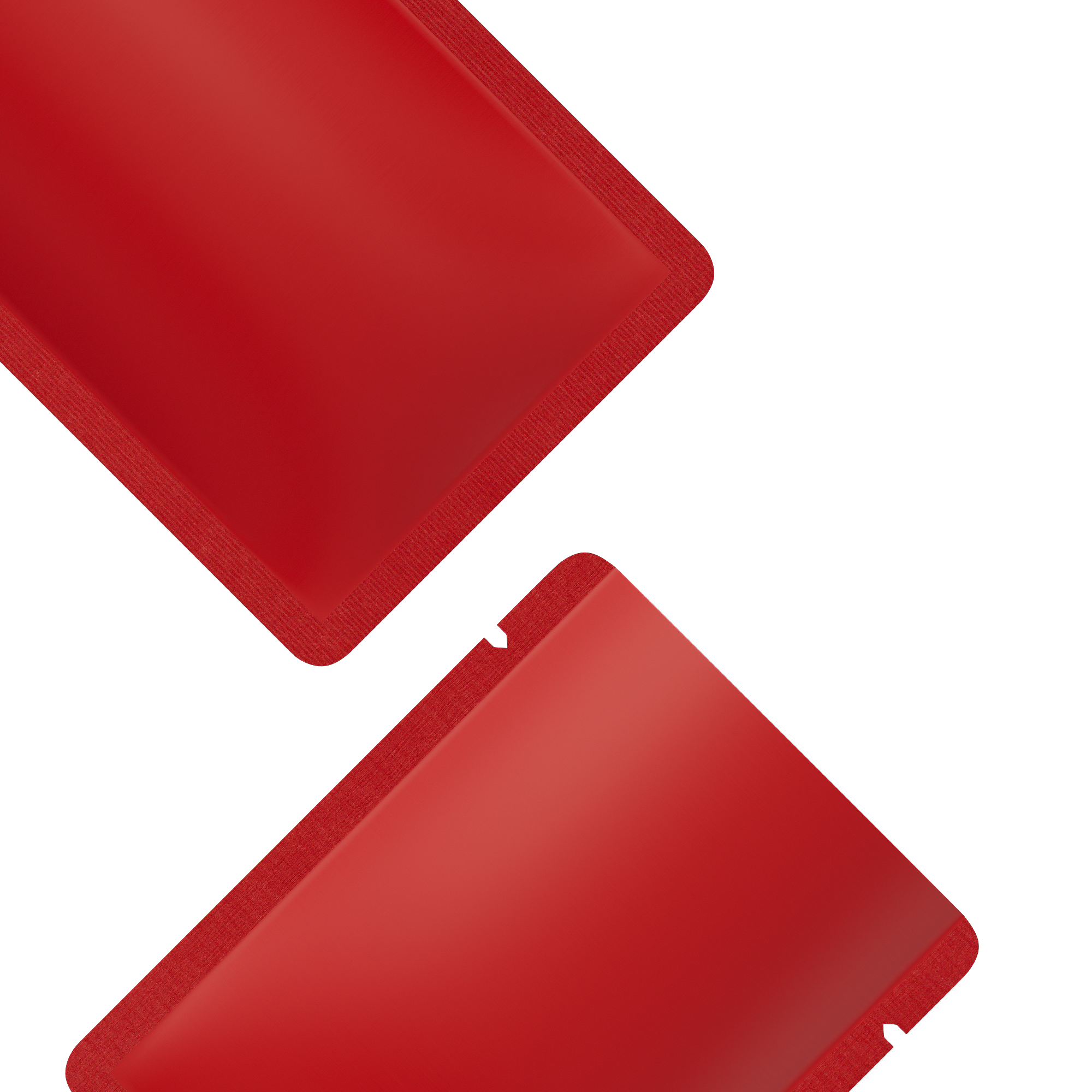 Double-Sided Matte Firetruck Red Aluminum Open Bottom SlickSeal™ Sample Bags