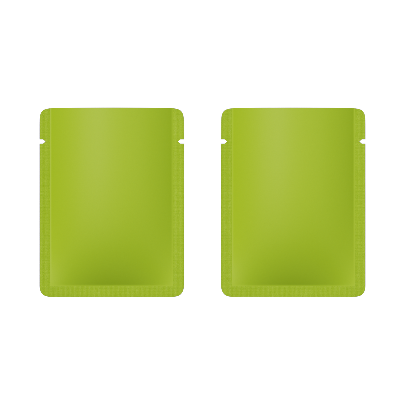 Double-Sided Matte Pistachio Green Aluminum Open Bottom SlickSeal™ Sample Bags