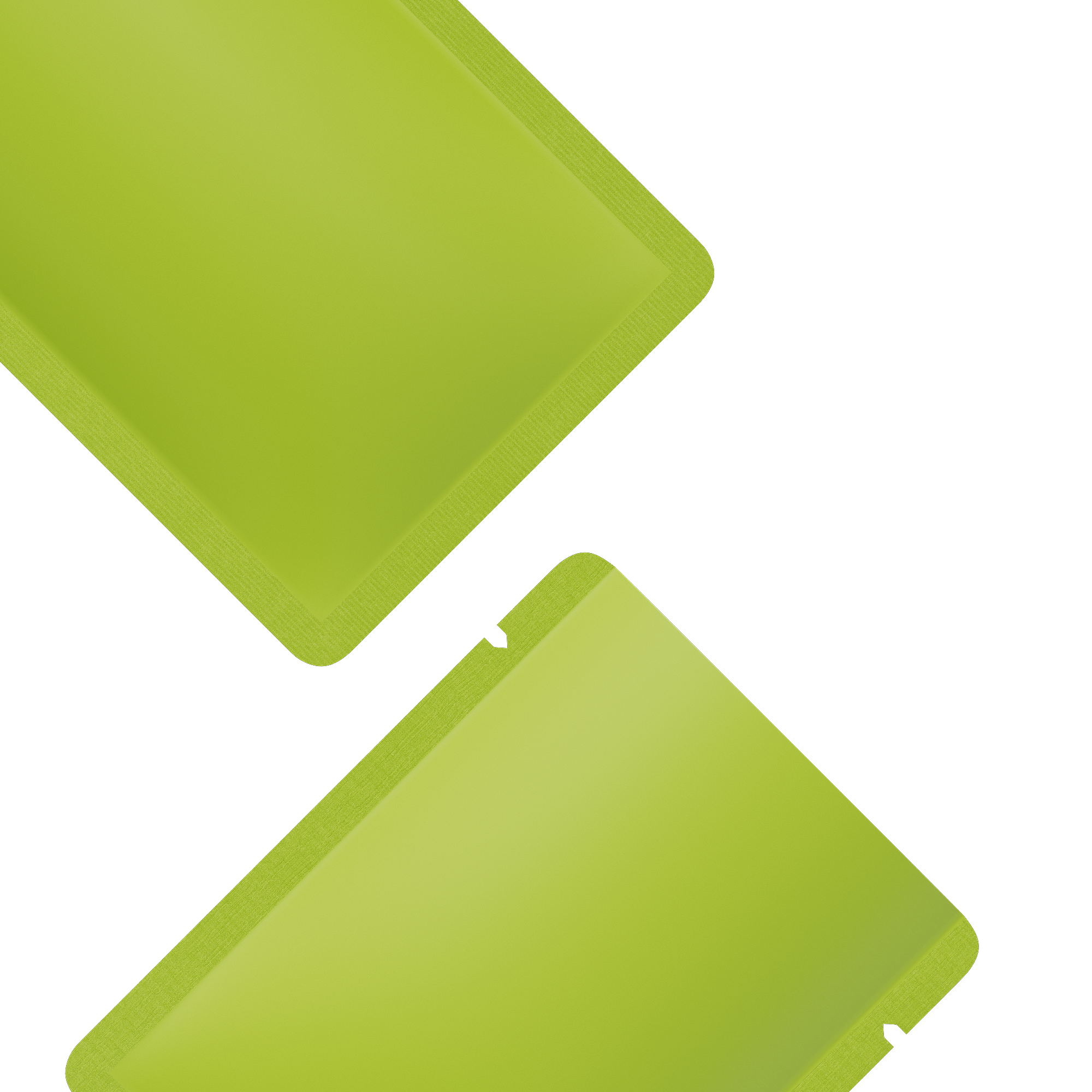 Double-Sided Matte Pistachio Green Aluminum Open Bottom SlickSeal™ Sample Bags