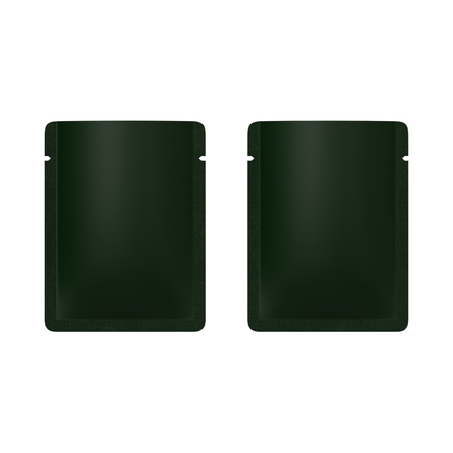 Double-Sided Matte Deep Teal Green Aluminum Open Bottom SlickSeal™ Sample Bags