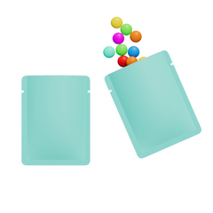 Double-Sided Matte Songbird Blue Aluminum Open Bottom SlickSeal™ Sample Bags