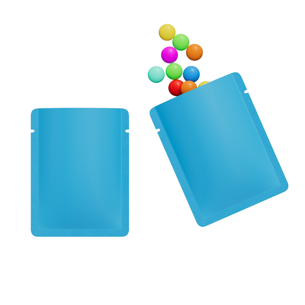 Double-Sided Matte Olympic Blue Aluminum Open Bottom SlickSeal™ Sample Bags