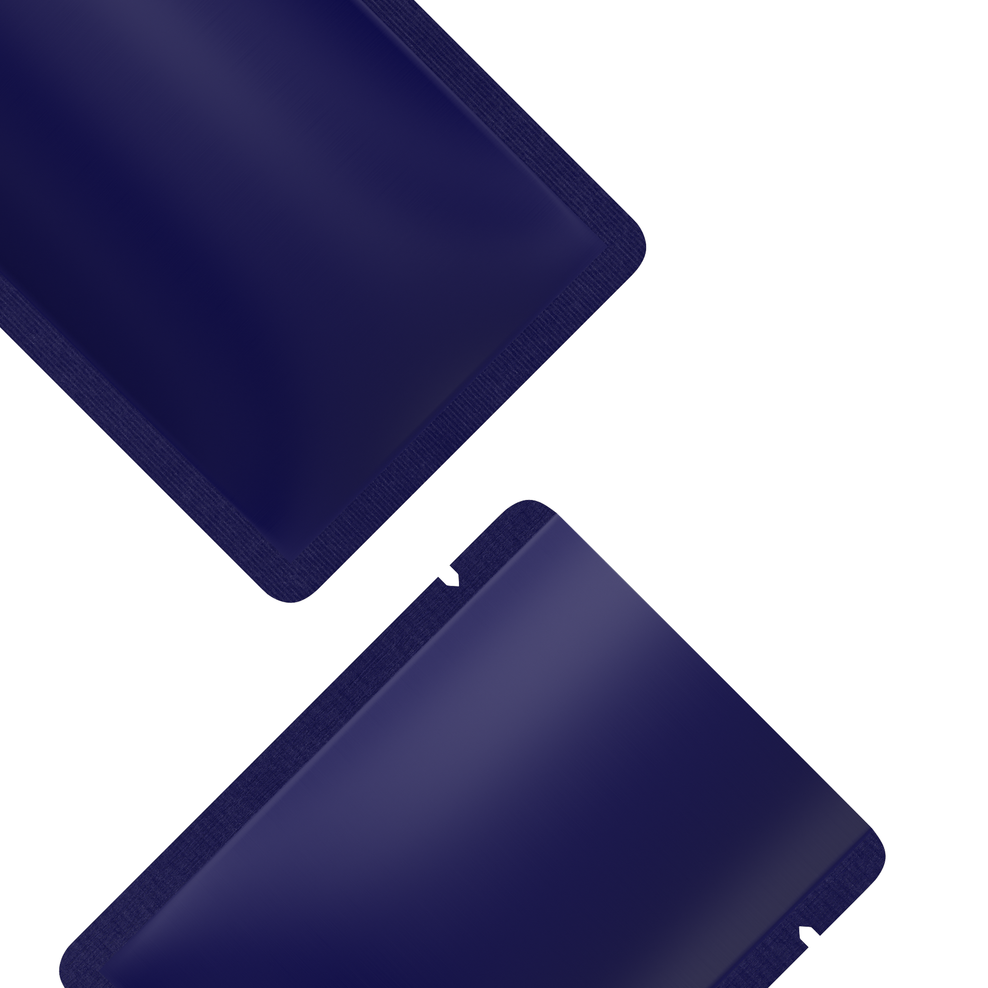 Double-Sided Matte Deep Indigo Blue Aluminum Open Bottom SlickSeal™ Sample Bags
