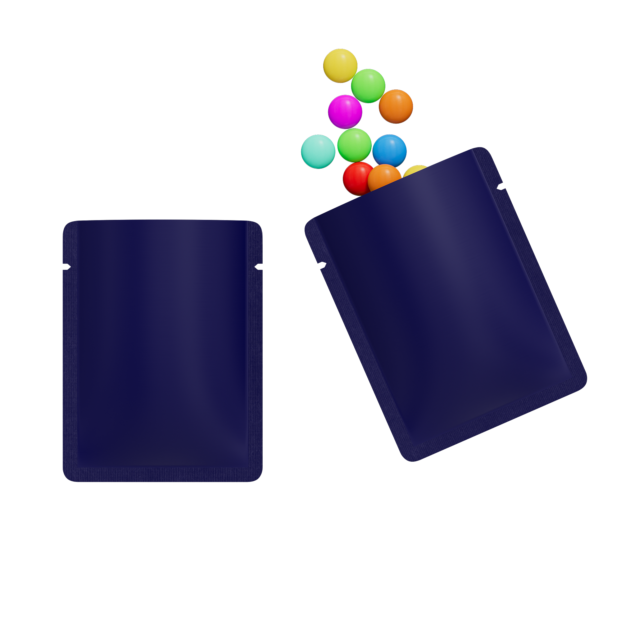Double-Sided Matte Deep Indigo Blue Aluminum Open Bottom SlickSeal™ Sample Bags