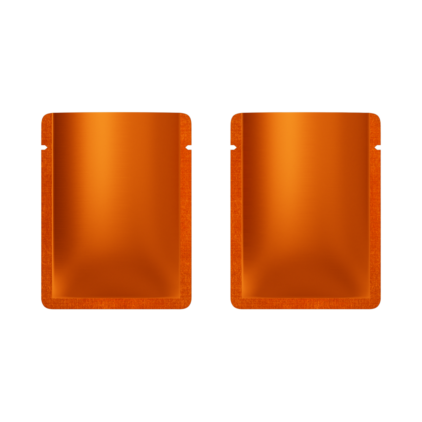 Double-Sided Matte Orange Tiger Aluminum Open Bottom SlickSeal™ Sample Bags