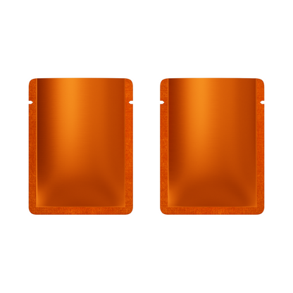 Double-Sided Matte Orange Tiger Aluminum Open Bottom SlickSeal™ Sample Bags