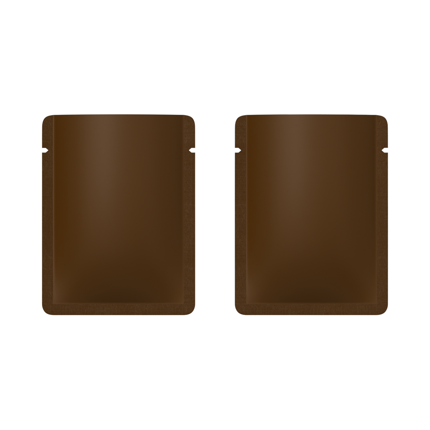 Double-Sided Matte Walnut Brown Aluminum Open Bottom SlickSeal™ Sample Bags