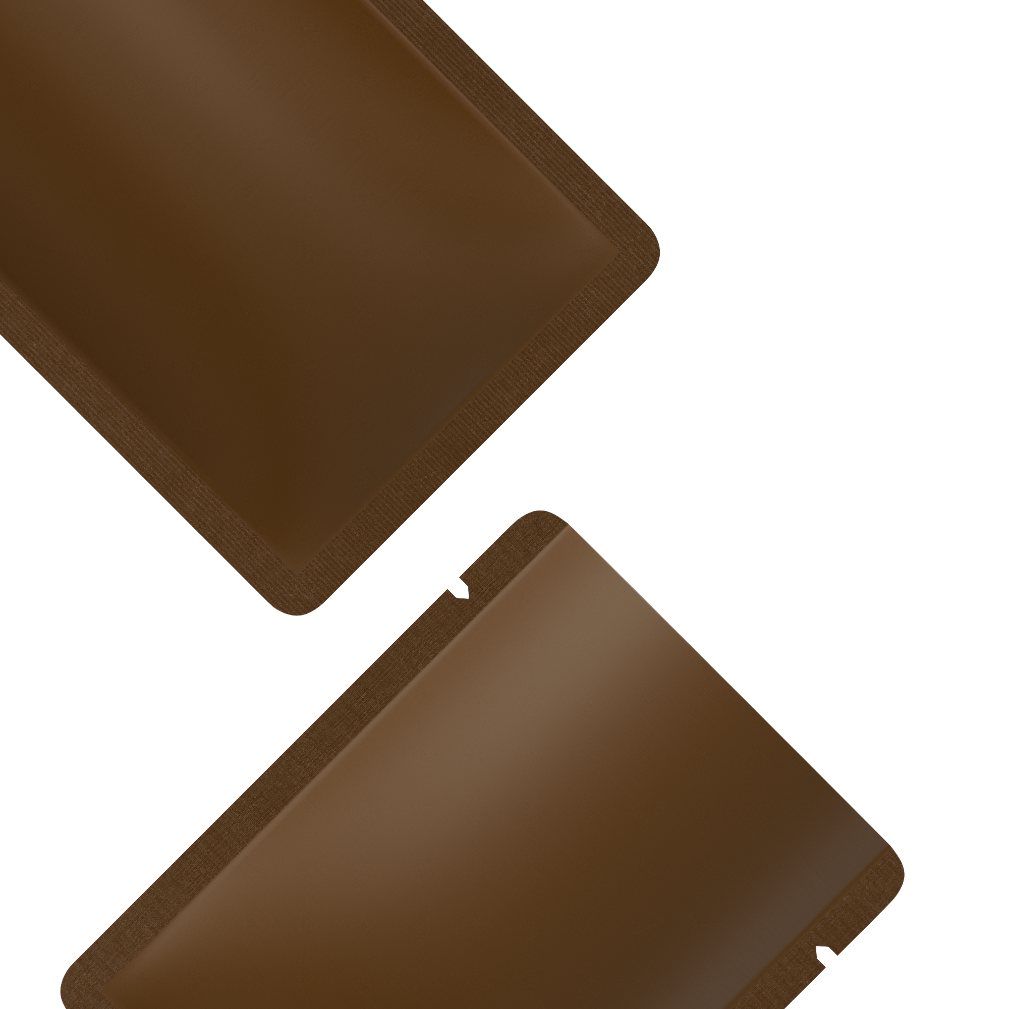 Double-Sided Matte Walnut Brown Aluminum Open Bottom SlickSeal™ Sample Bags