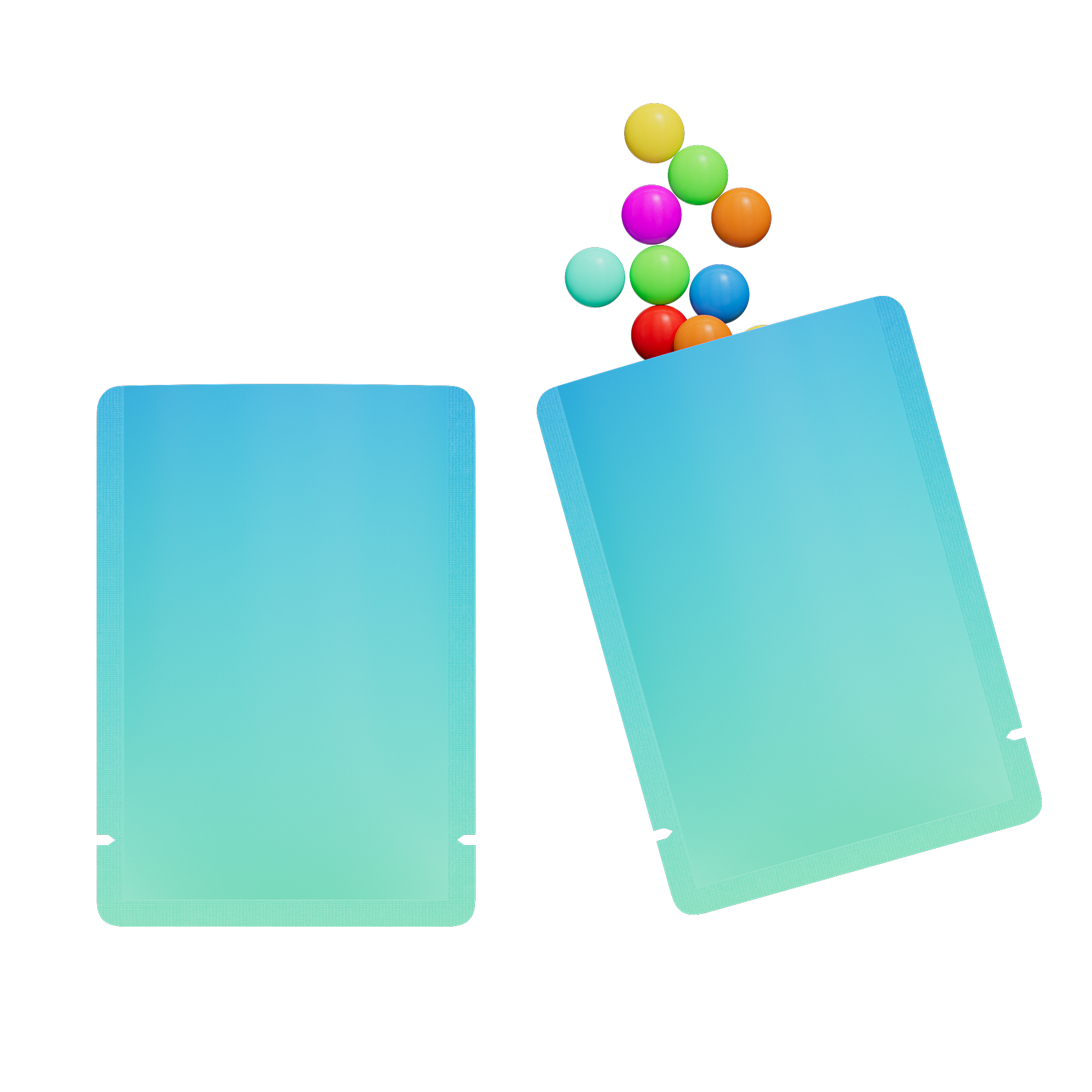 Matte Gradient Ocean Blue Double-Sided Ombre Gradient Mylar Foil SlickSeal™ Bags