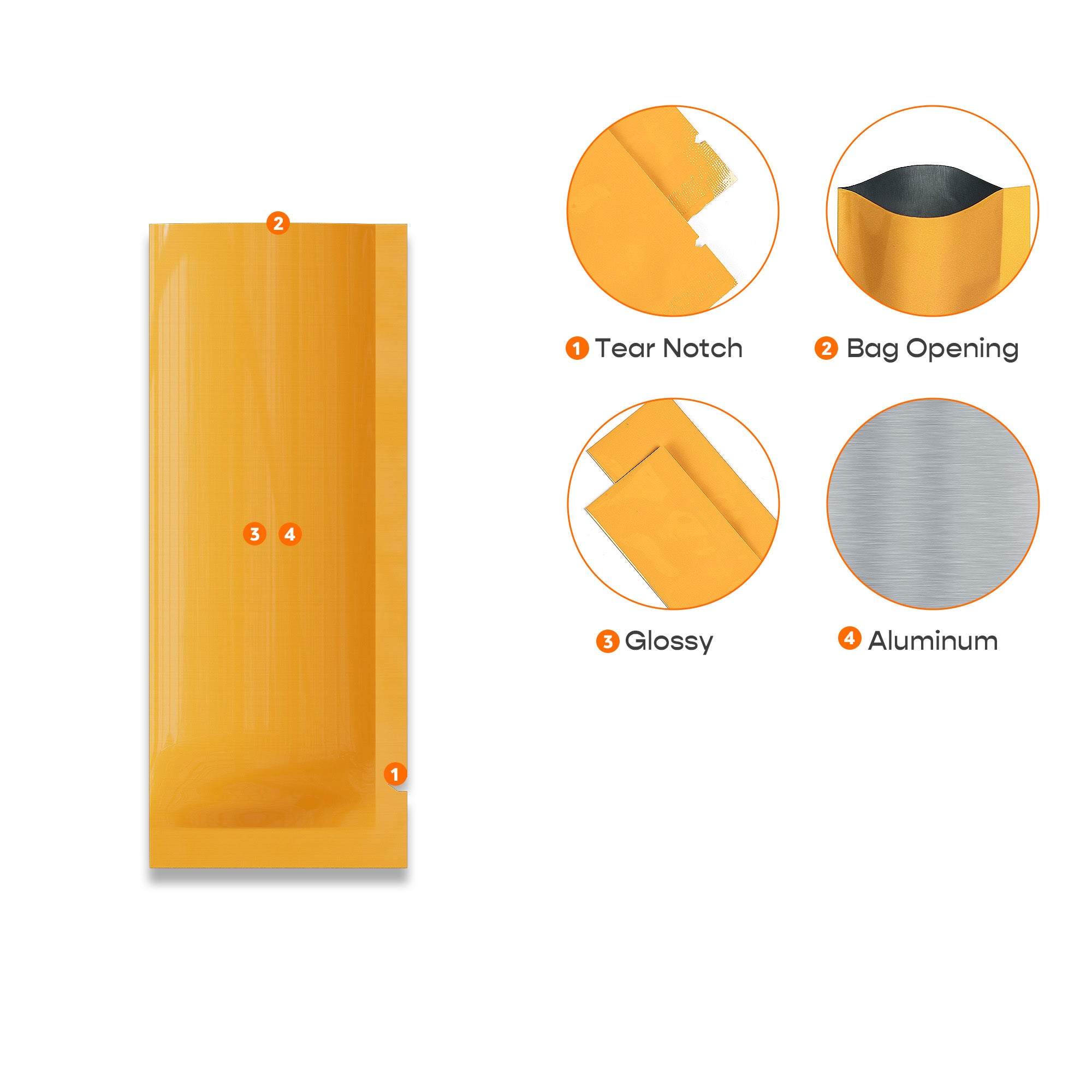 Double-Sided Glossy Aluminum SlickSeal™ Stick Pouches