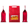 💰💰💰 QQ Studio® Smooth Matte Colored Side Gusset Stand Strong® Bags with Die Cut Handles - Brick Red