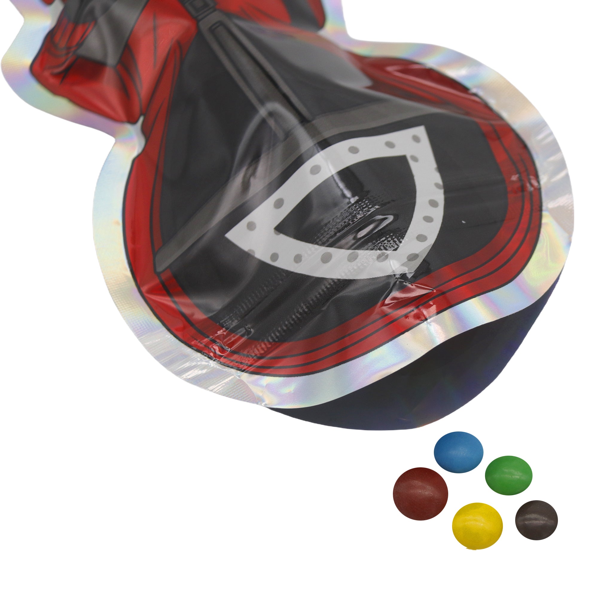 Holographic Die Cut Pink Guard Smell Proof Metallized Foil Stand Strong® Bags