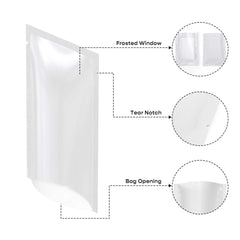 Customizable Matte Plastic Open Top Bags with Frosted Window (Basic Printing)