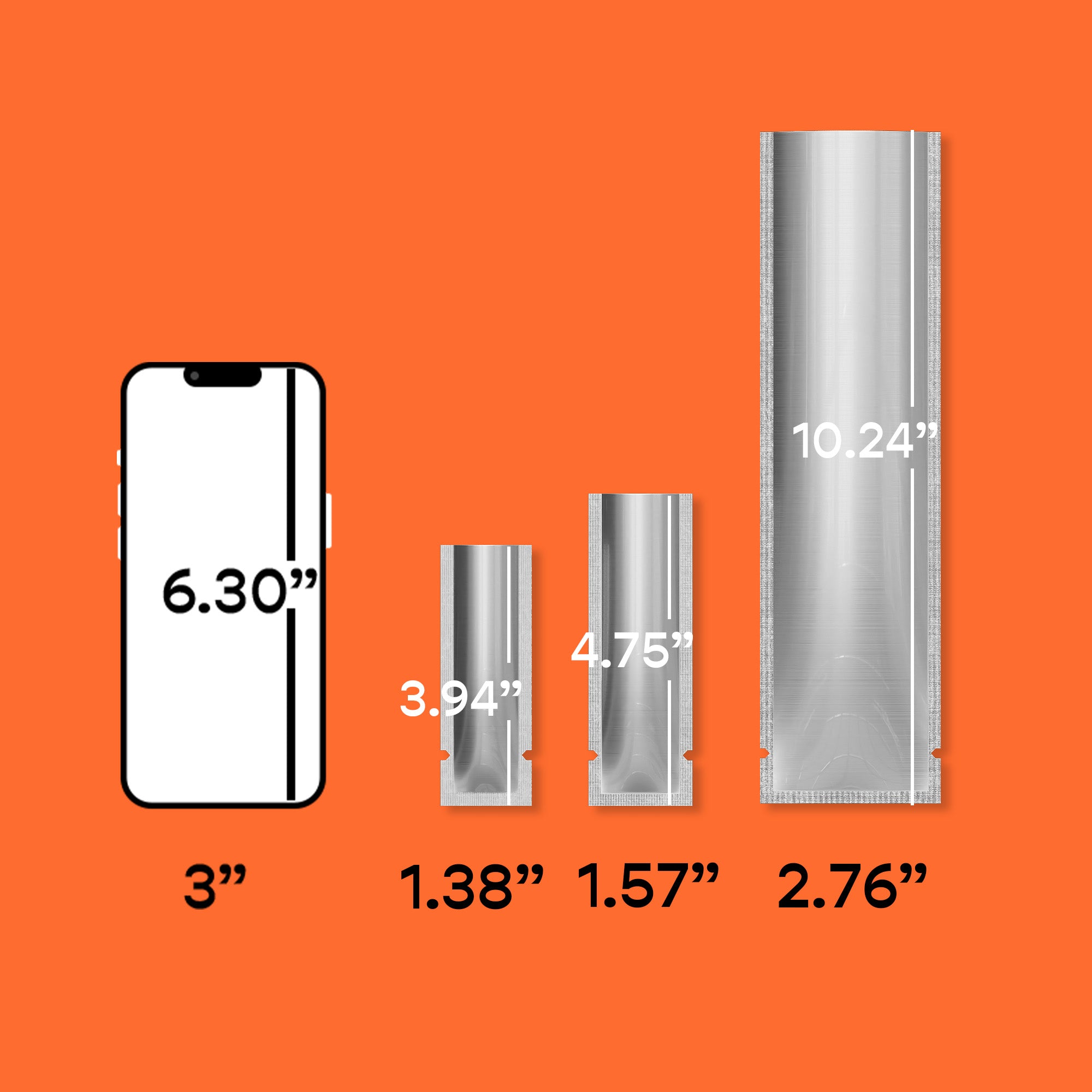 Aluminum SlickSeal™ Stick Pouches with Straight Corners