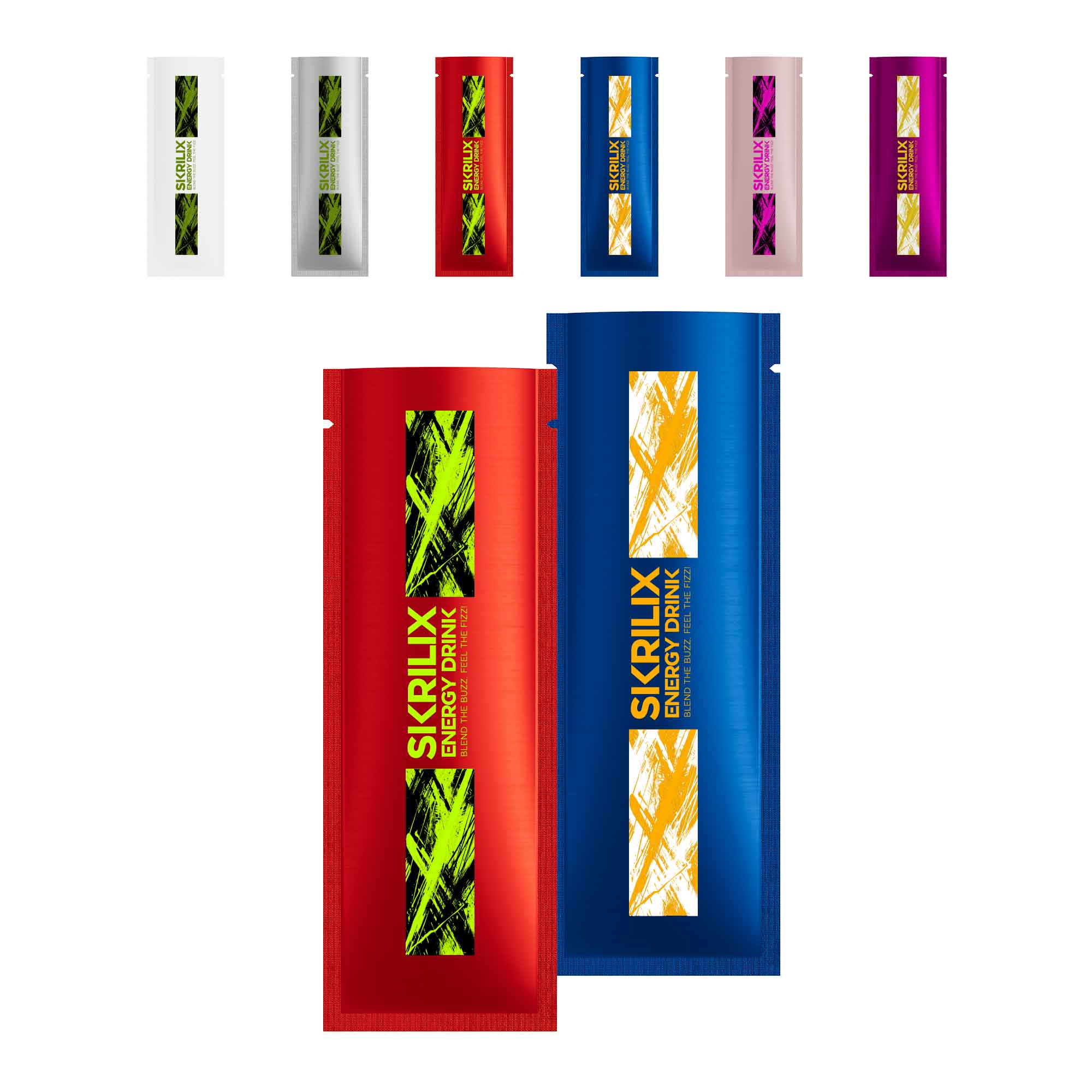 Customizable Long Metallic Aluminum Open Top Stick Pouches (Basic Printing)
