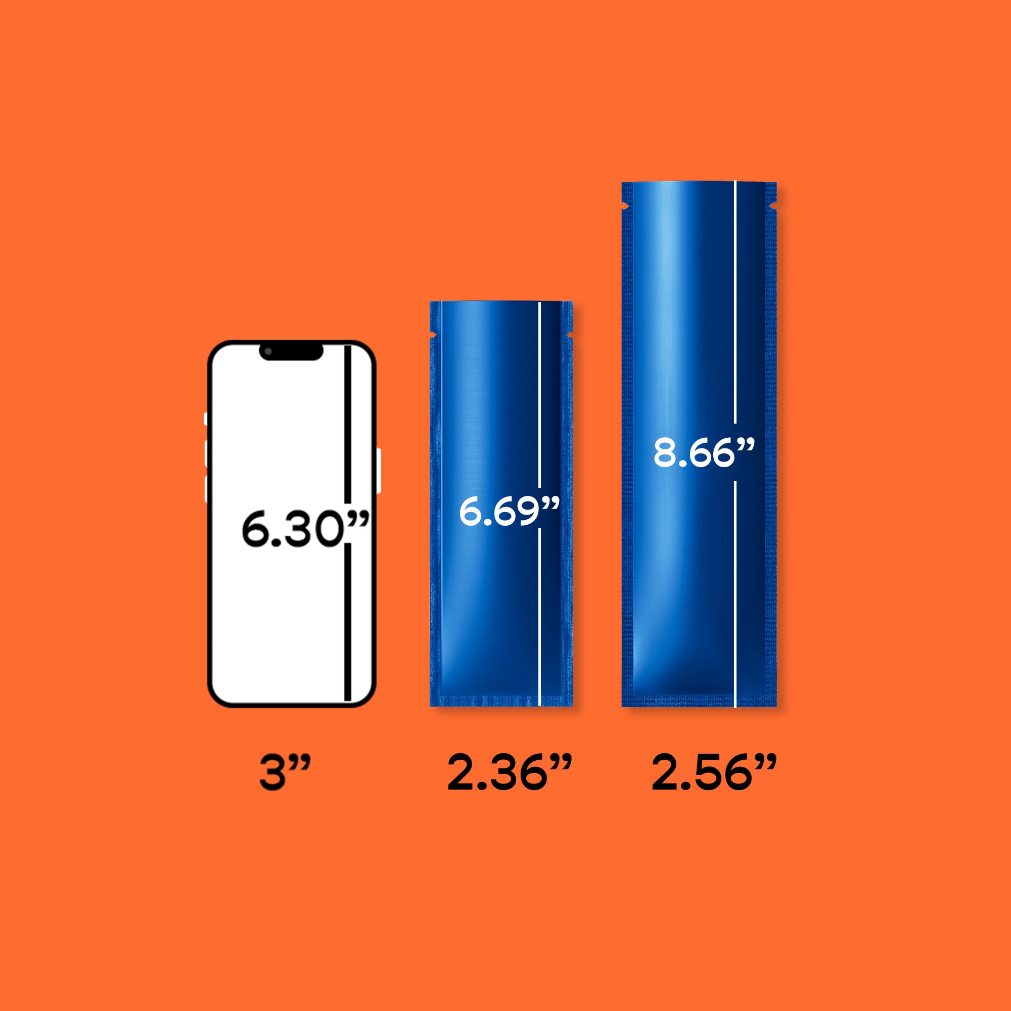 Long Metallic Aluminum SlickSeal™ Stick Pouches